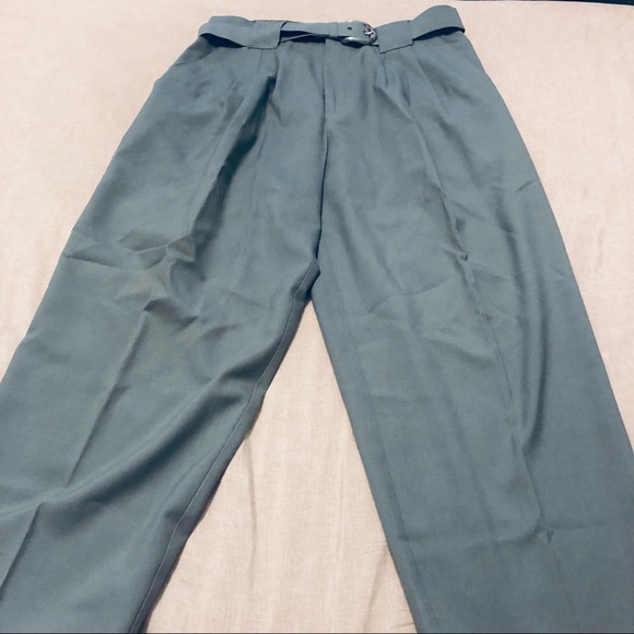 Two Roads Women Trouser with Belt Light Green Size 13/14 - Picture 1 of 8